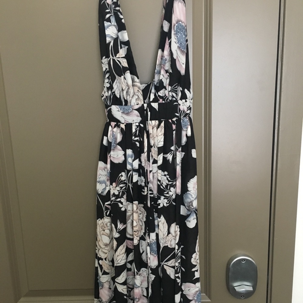 Black floral maxi dress